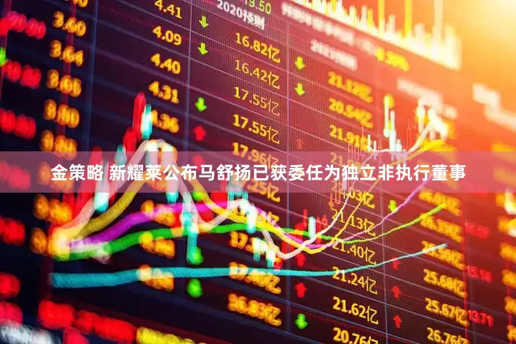 金策略 新耀莱公布马舒扬已获委任为独立非执行董事