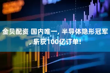 金贝配资 国内唯一, 半导体隐形冠军, 斩获100亿订单!