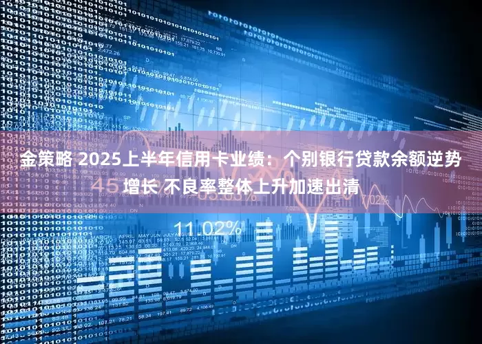 金策略 2025上半年信用卡业绩:个别银行贷款余额逆势增长 不良率整体上升加速出清